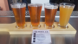 Bay 13 Brewery and Kitchen Photos of Beer Flight and Taps 