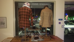 Photos of Maxwell Bros Clothing Store Window Display and Pizza Oven.