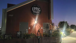 Eppig Brewing Co, San Diego Photos of Out Front and Beer Menu